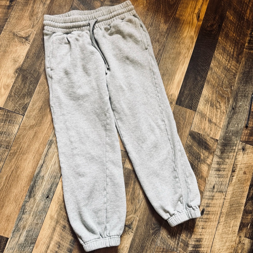 Quince Organic Cotton Kids Gray Fleece Jogger Sweatpants